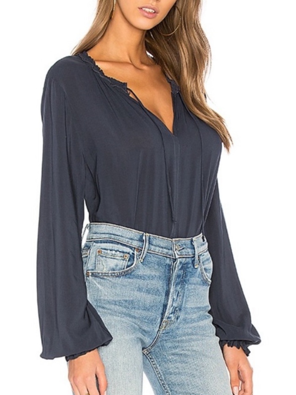 Velvet by Graham & Spencer Samantha Top Blue Size Large